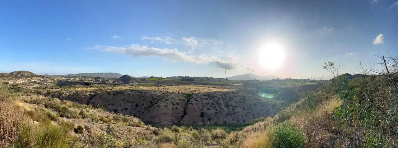 Panorámica de una de las áreas de muestreo. Inventario de flora y hábitats de UBLE 3 Abarán