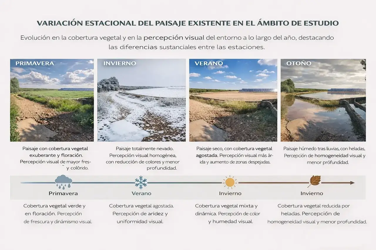 Variación estacional considerada en las simulaciones. Planta solar MSP20 La Masada