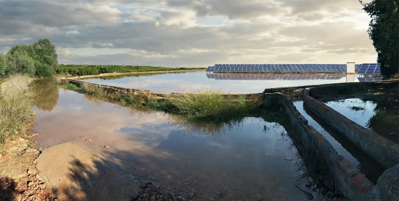 Simulación de la situación final de la planta solar MSP20 La Masada